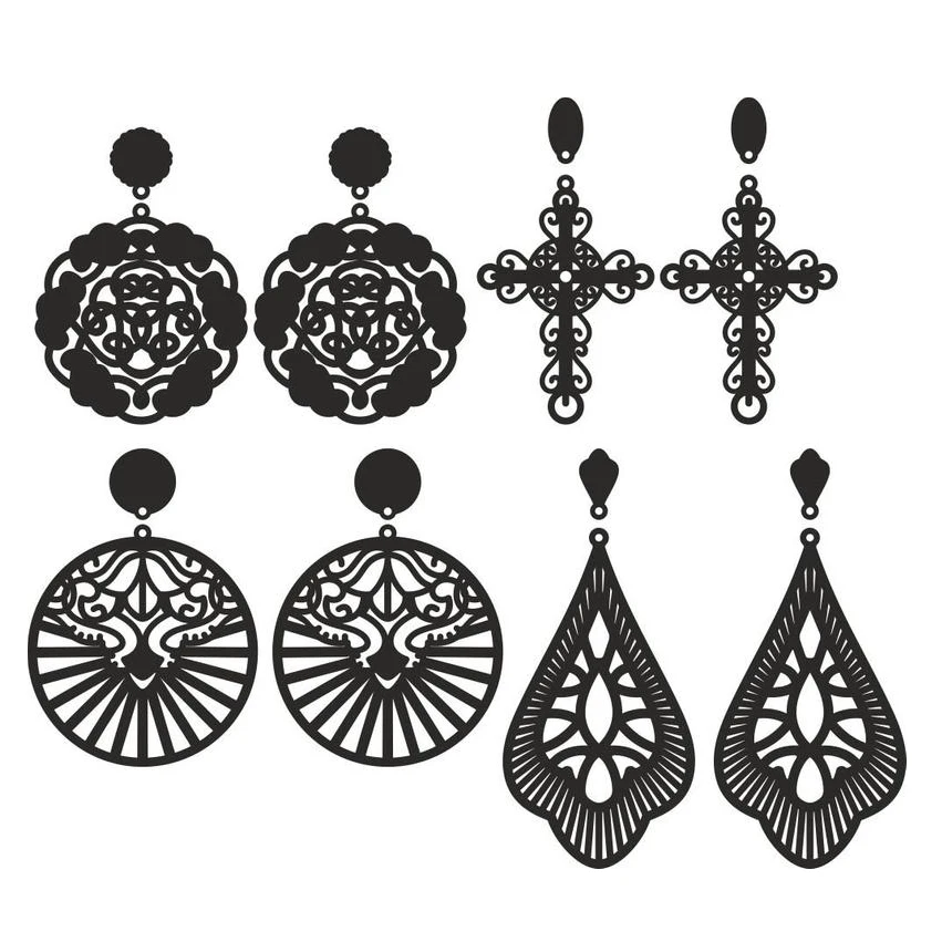  Bohemian Hollow Acrylic Drop Earrings