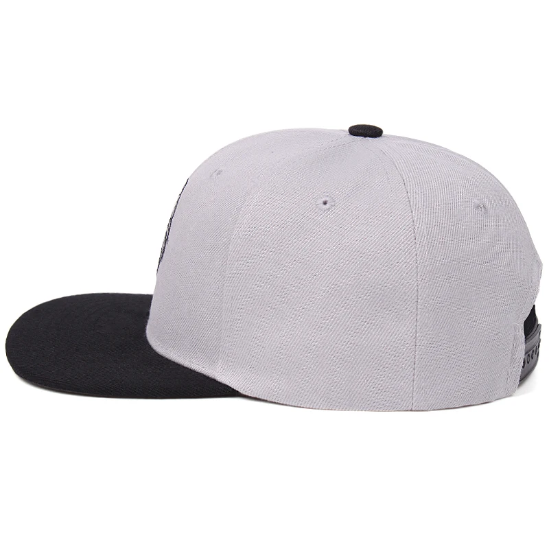 Custom red and blue flat bill print logo snapback cap