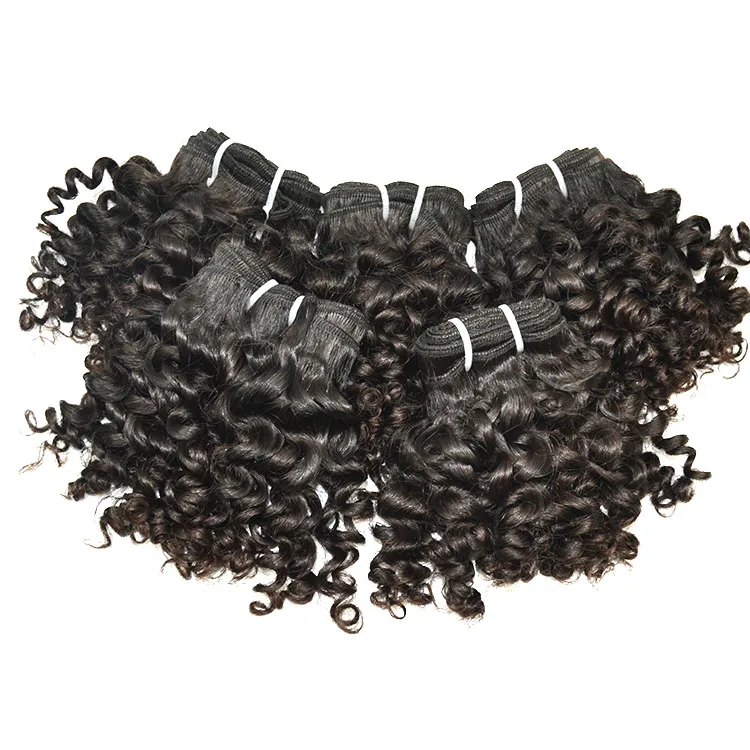 
Cheap Good Quality Free Sample 8inch Virgin Remy Brazilian Hair Kinky Curl Bundles with closure 