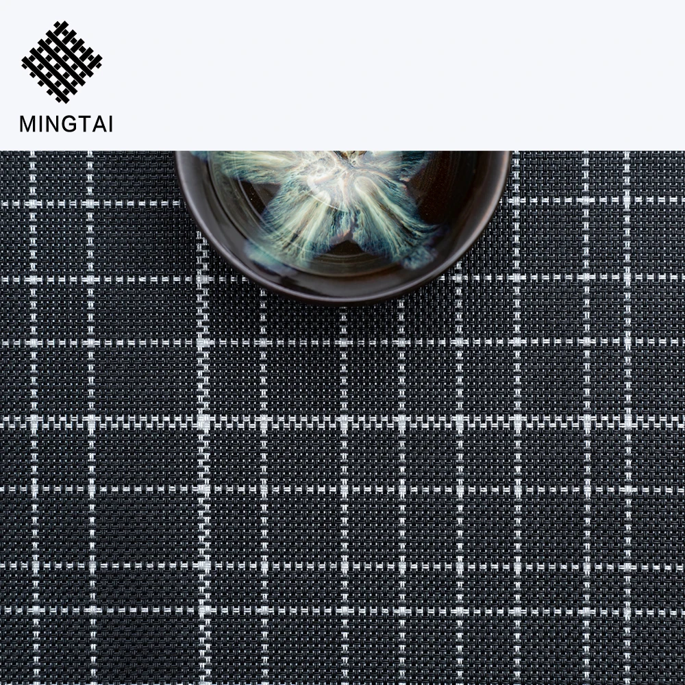 Vinyl Pvc Lattice Grid Placemat for Kitchen Eco-friendly Fabric New Design Customized Mats & Pads Rectangle CLASSIC