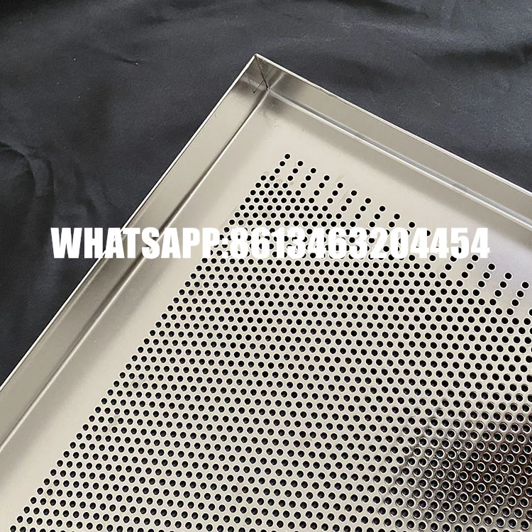 Custom Size Aluminum Stainless Steel Flat Sheet Perforated Metal Mesh Oven Baking Tray For Rotary Oven Trolleys