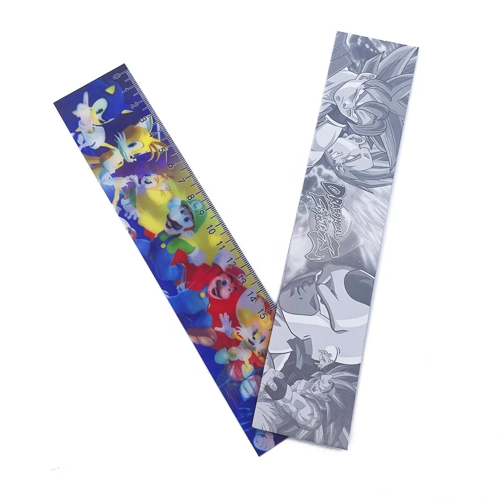 Wholesale Cultural And Creative Custom Printed Rulers Stationery 3D Lenticular Effect Ruler Stationery 3D Lenticular Ruler