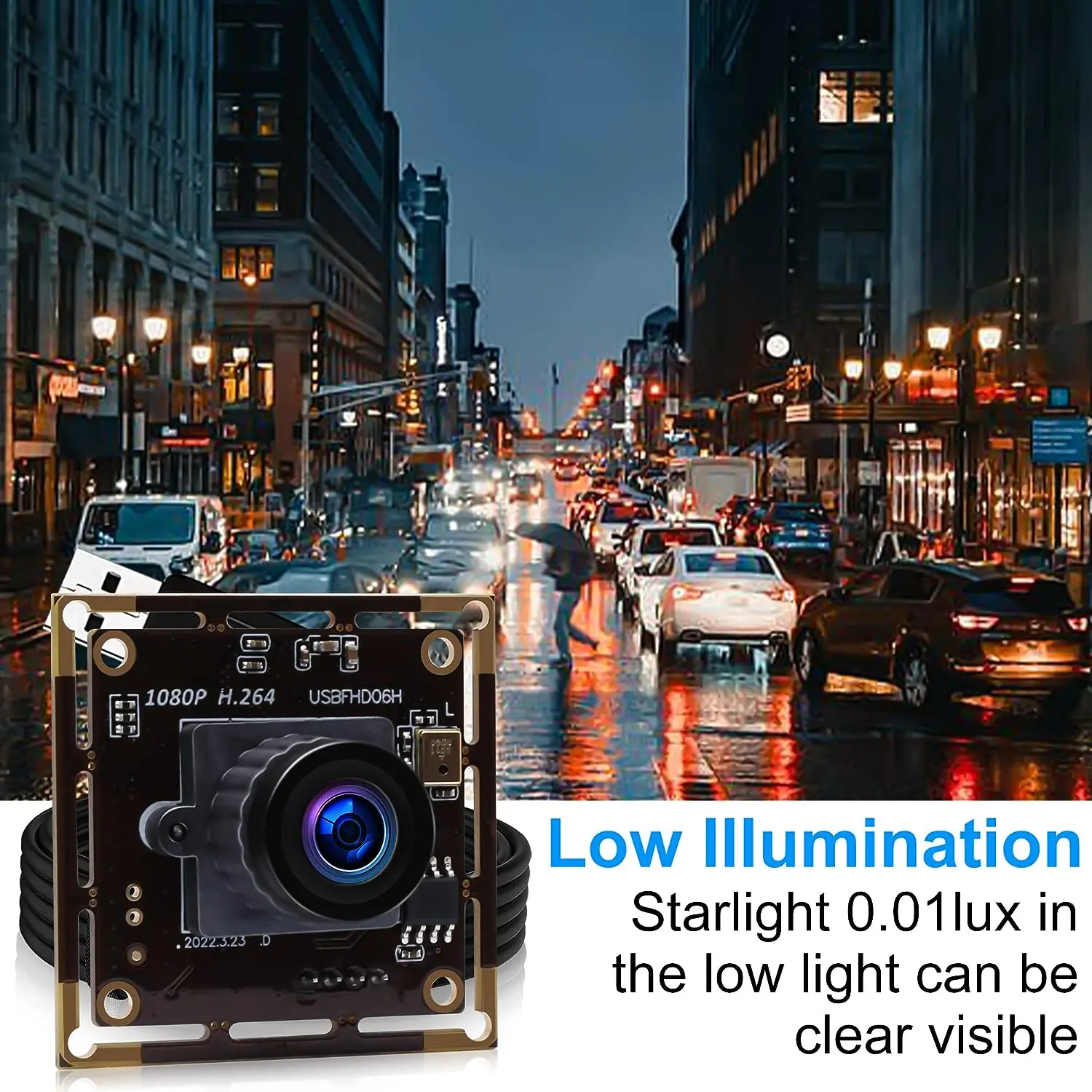 ELP USB Camera Module Low Light 1080P H.264 IMX323 Sensor Webcam Module with Microphone and 2.1mm Wide Angle Lens For Embedded