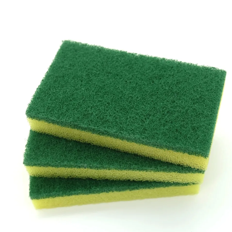 Wholesale Kitchen Cleaning scrub polyester Dish washing cleaning sponge