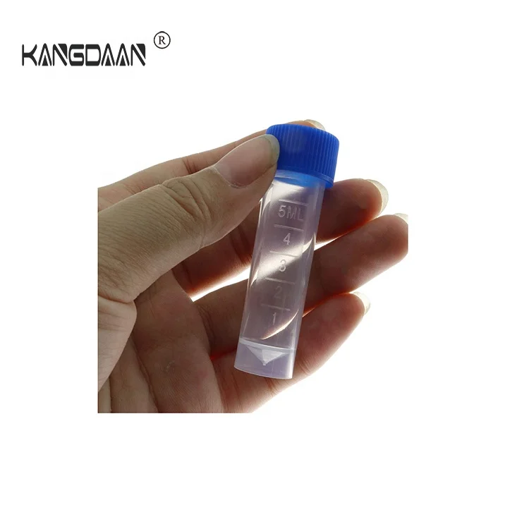 china vtm packing PP material ,smooth sidewalls Frozen Test Tube  5ml Plastic Graduated Vial Tube citotest vtm kit