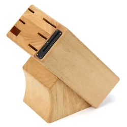 Universal Kitchen Knife Holder Rubber Wood 6 Slots Knife Storage Organizer Block