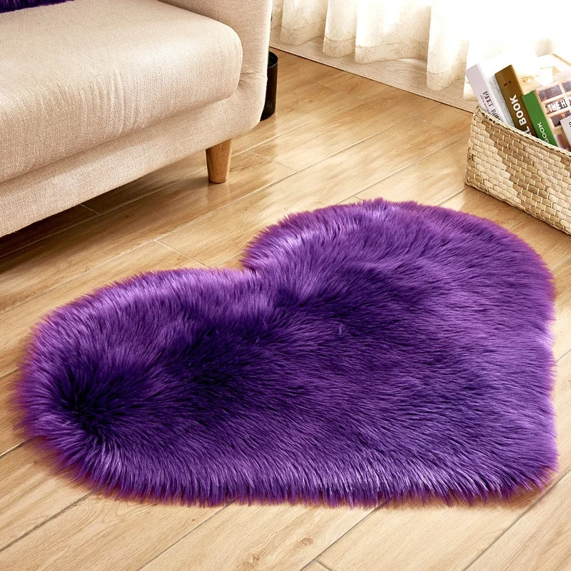 
New Arrival Love-shaped Living Room Carpet Plush Shaggy Bedroom Floor Carpets 