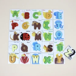 KIU Baby Abc Letter Educational Toys Animal Alphabet Matching Cards Educational Toys Wooden Letter Blocks Puzzle Game