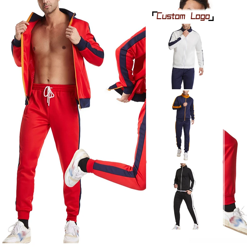 Custom Logo White Plain Jogger Sportswear Sets Unisex Blank Sweat Jogging Sweatsuit Men Track Suit Tracksuit For Men