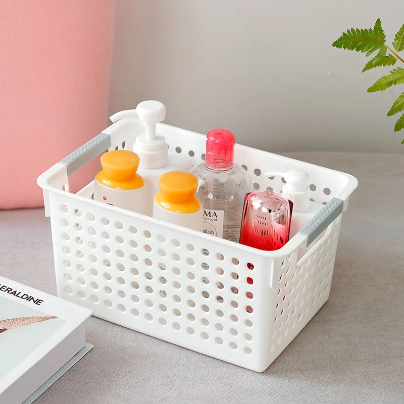 Kitchen vegetable and fruit storage drain basket PP storage cutlery basket bathroom office drawer storage basket