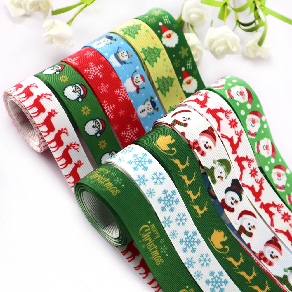 wholesale christmas ribbon snowman deer snowflake christmas decoration ribbon