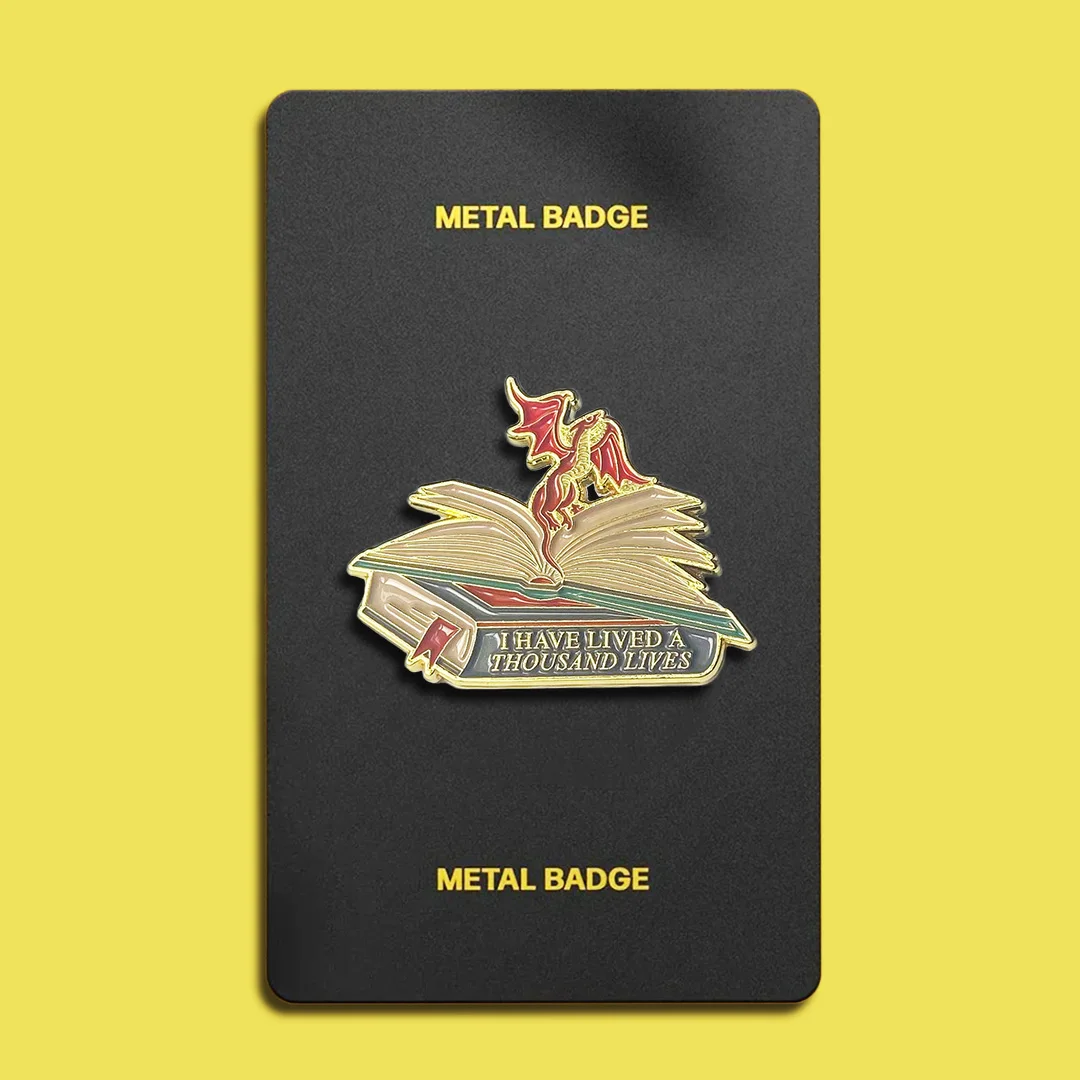 Vintage stamp brooches custom romance spooky book club metal enamel pins lapel badges funny gift for book lover