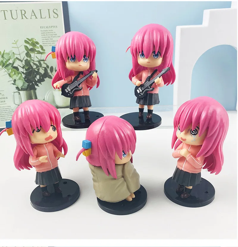 5 pcs/set Anime BOCCHI THE ROCK Q Version Cute Girl Doll Model Figure