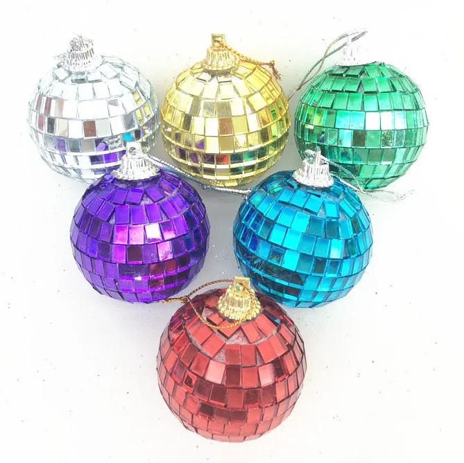 Disco Mirror Balls 3-80cm Gold Silver Red Green Blue Glass Ball For Christmas New Year Party Decorations