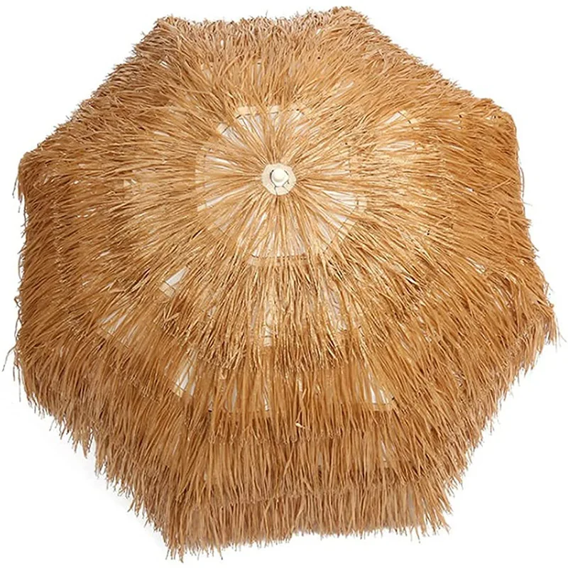 Fine Ocean  Patio Garden Umbrella Straw Sun Shade Boho Beach Umbrella Parasol