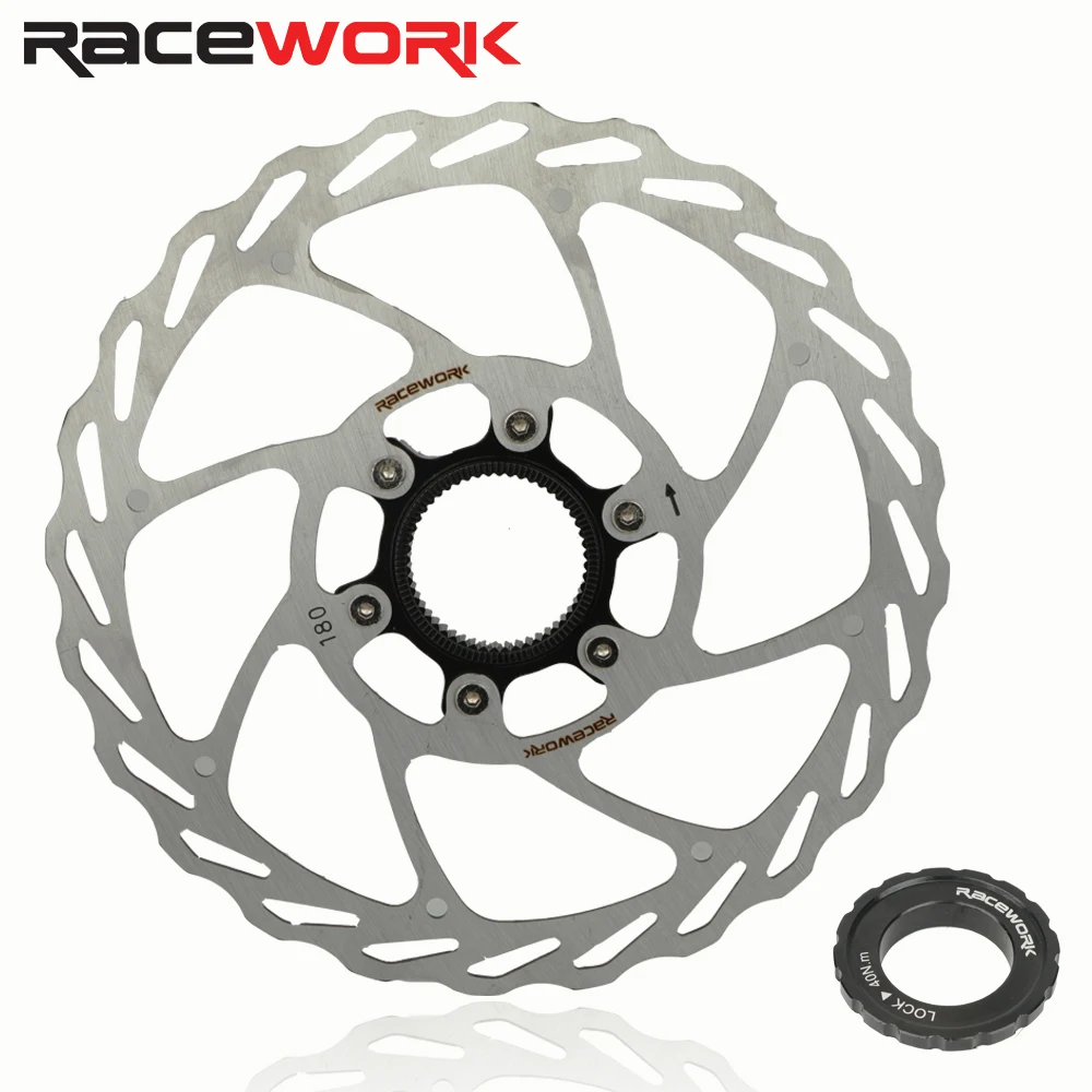 Factory Spot RACEWORK 140/160/180mm MTB Bicycle Central Lock Rotor Brake Disc Pads For Mountain Road Bike BMX Cycling Parts