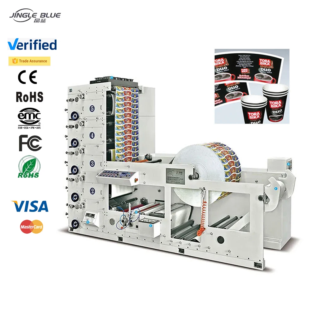 Automatic High Speed Flexo Printing Machine 2 4 6 8 Color Printer Paper Cup Printing Machine With High Quality