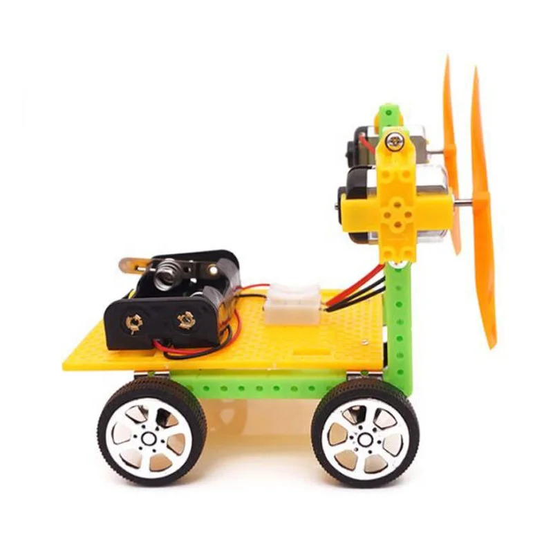 Wind Power Car DIY Electronic Kit Technology Science Toys Baby Child Educational Wind-powered Intellectual Auto Motor STEM Robot