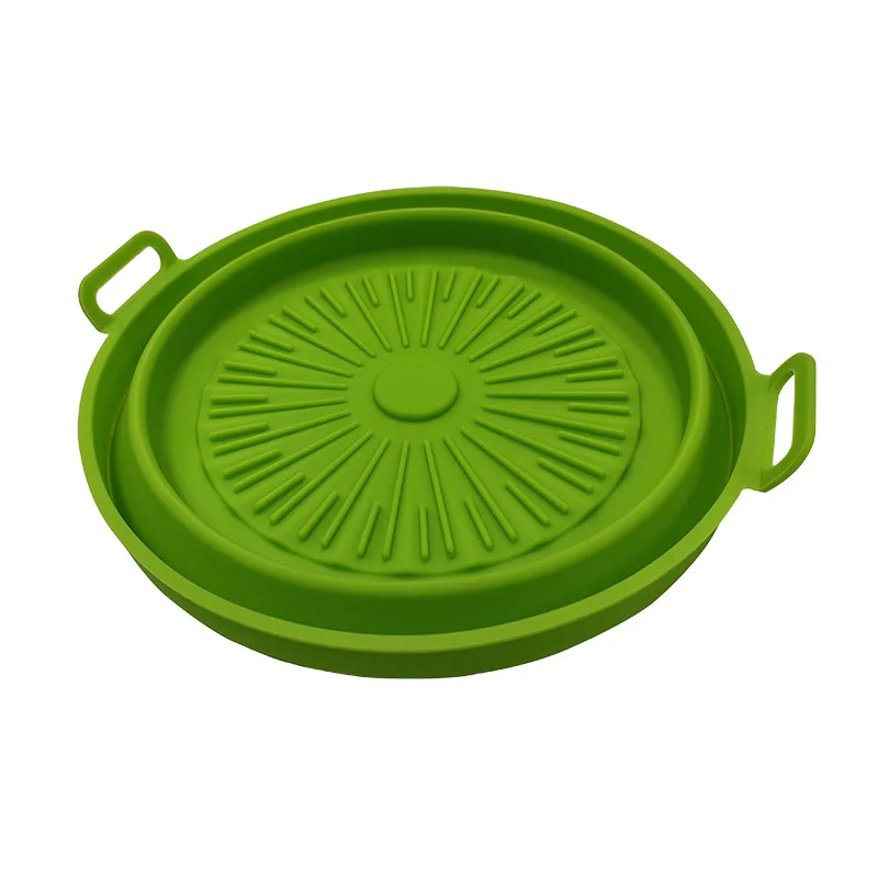 Amazon Hot Sale Air Fryer Silicone Pot Foldable Silicone Bakeware Reusable Airfryer Baking Pan Air Fryer Liners Pot With Handles