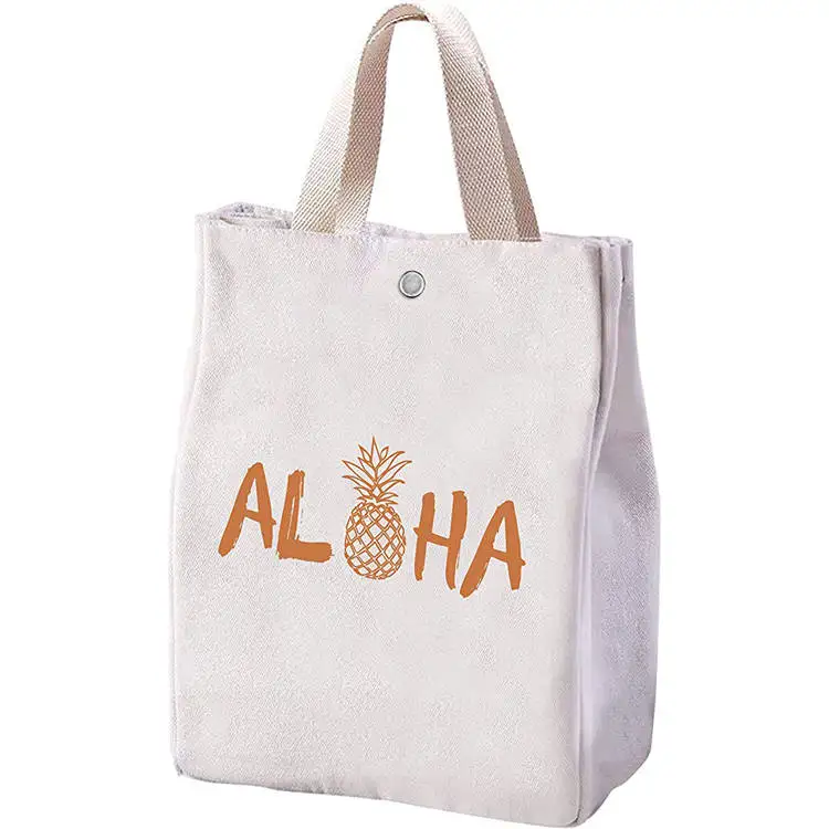 2020 new waxed lunch bag for picnic fruit vegetable breast milk brown waxed canvas lunch bag