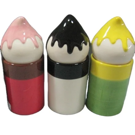 Black White Ceramic Saving Pot Coin Money Box Color Pencil Piggy Bank with Chalk for Business Commercial Shops Home Decor Gifts