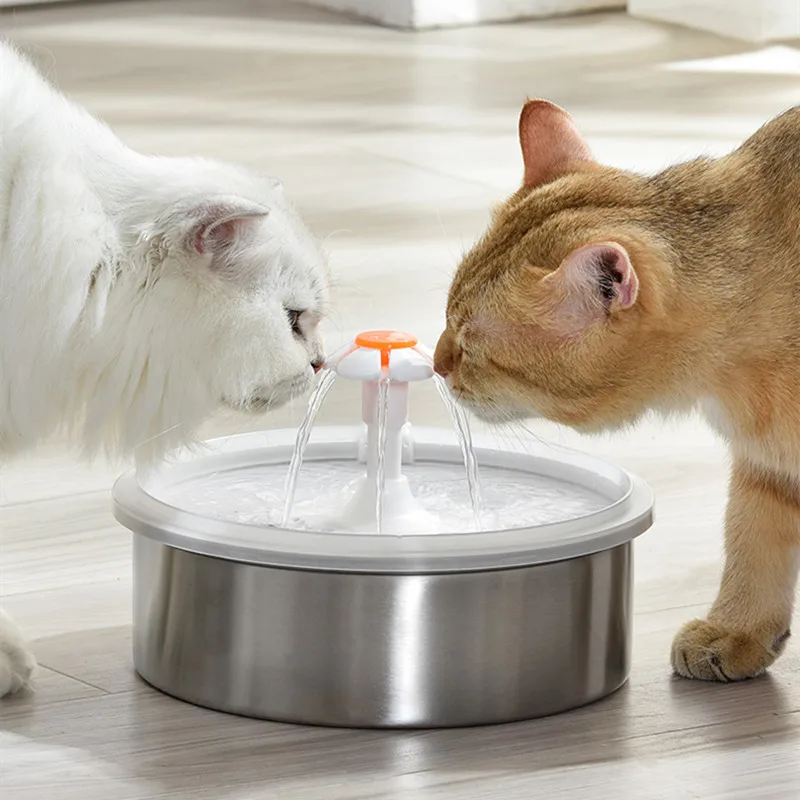 Wholesale Cat Dog Drinking Water Pet Bowl Stainless Steel Quiet Waterfall Dispenser Electric Automatic Cat Water Feeder
