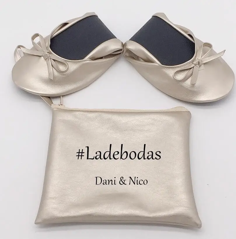 Flexiable cheap slip on women folding ballet flats with brand printing