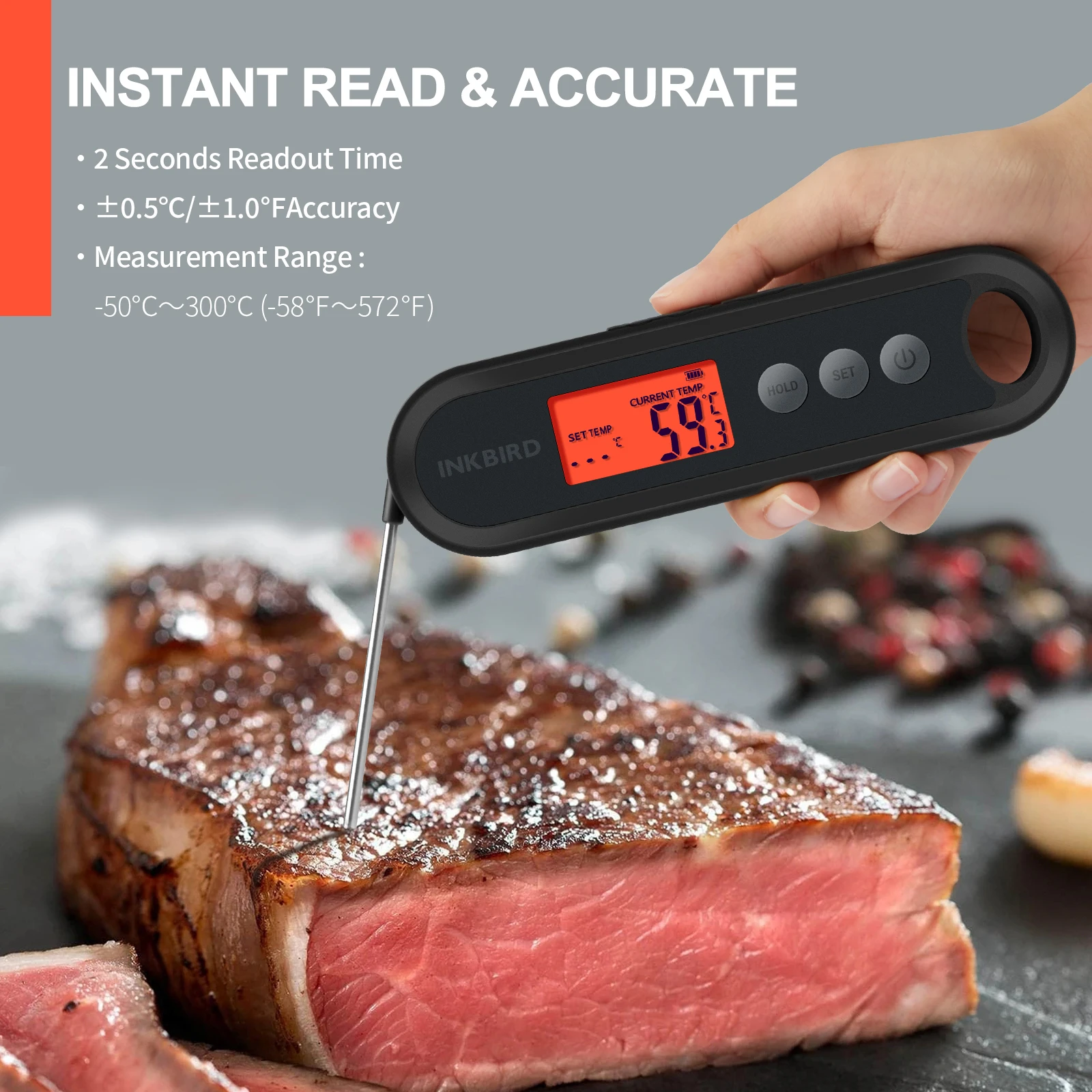 Inkbird Digital best Food Thermometer, Supports External Probes, Instant Read waterproof Meat Thermometer For Grilling