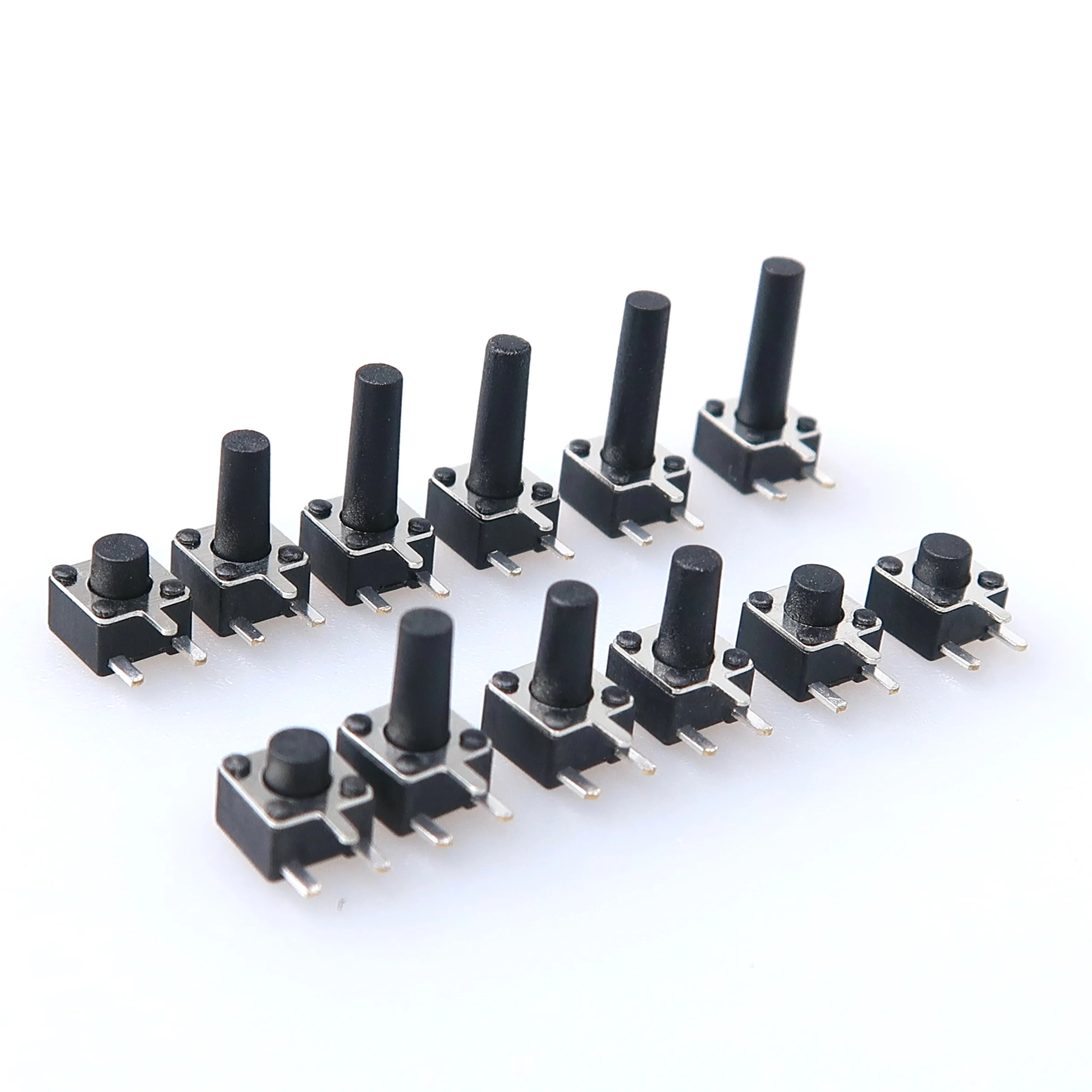 Direct plug light touch key switch 4.5 * 4.5 * 3.8 / 5 side three feet light touch switch horizontal