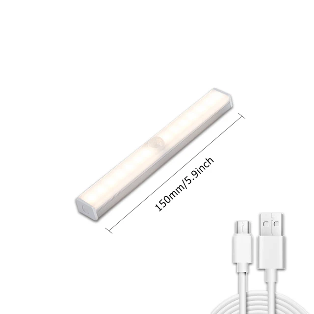 portable motion sensor wireless night under stair closet kitchen bed cabinet hinge led light with rechargeable battery bar strip