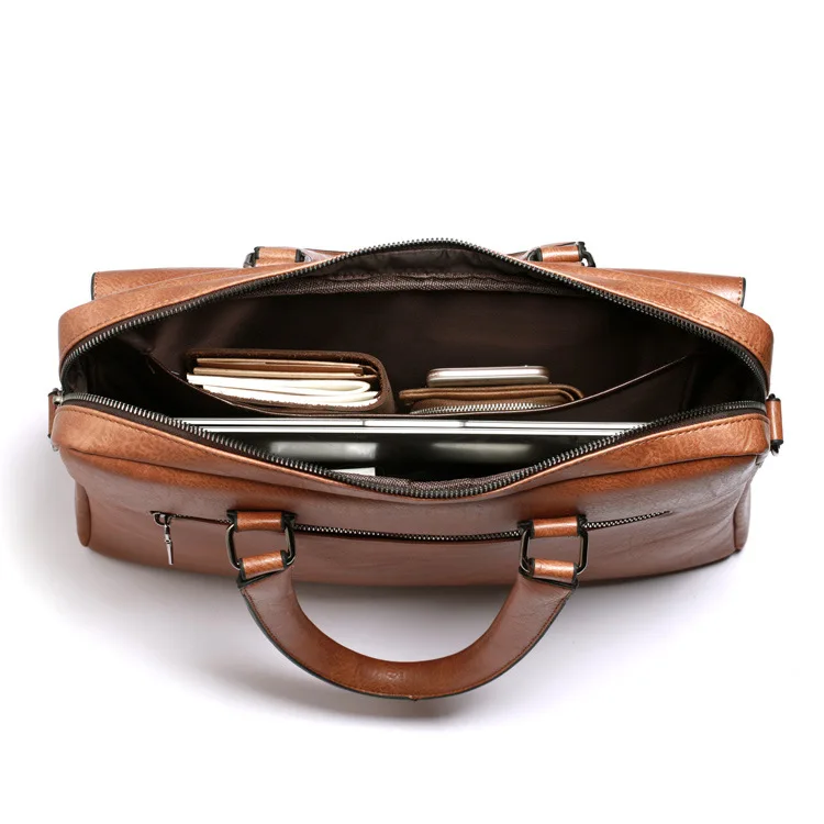 Top-quality Classy custom leather handbag attache case laptop bag briefcase for men handmade