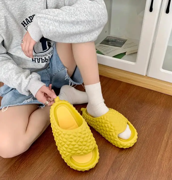 Women new Slide durian Fruit Open Toe EVA Foam Durian Slides Slippers for Adult Women Lady