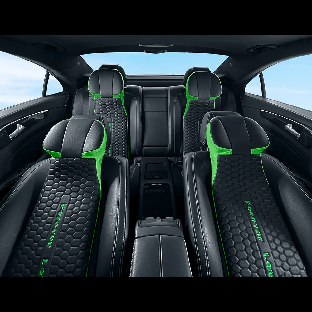 Fashion Integral Car Neck Pillow Seat Cover PU Leather One Piece Headrest Pillow Waist Cushion