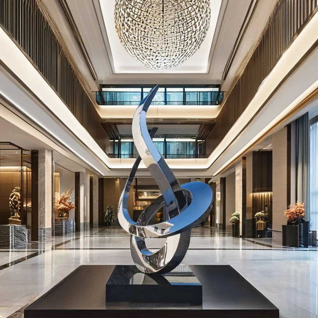 Outdoor Garden Art Sculpture Custom Printed Polished Stainless Steel Mirror Welding Technique Home Decoration Metal Material