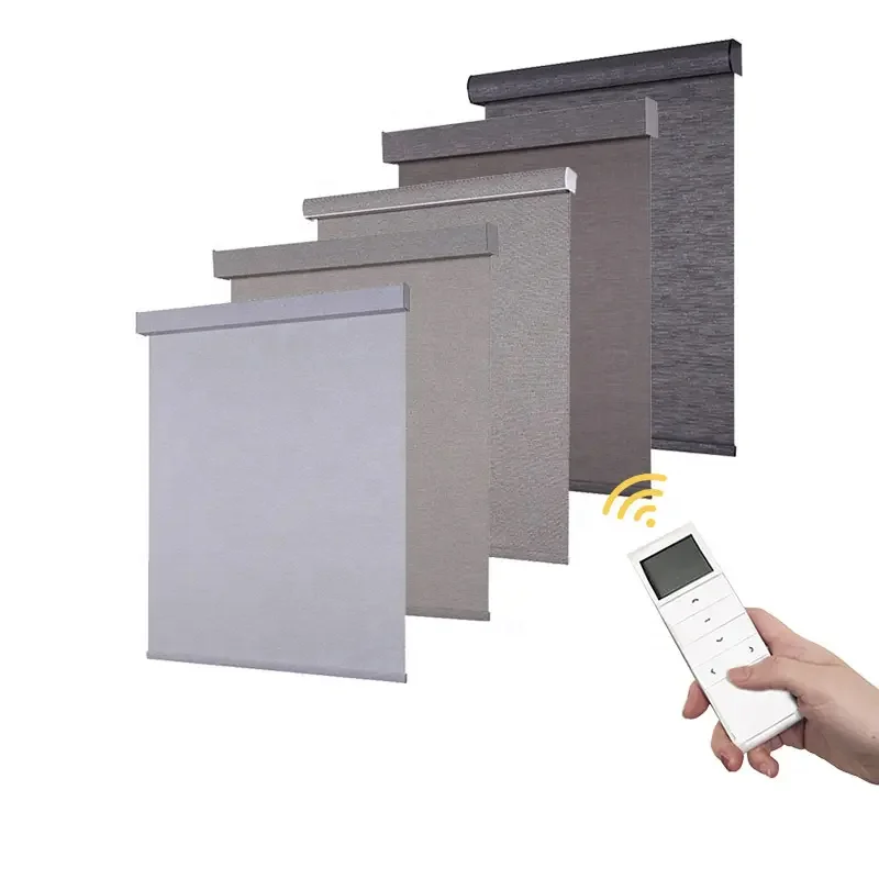 Smart Electric Roller Blinds PVC Waterproof Fabric Motorized Vertical Curtain Raised Blinding Zip Screen Shade