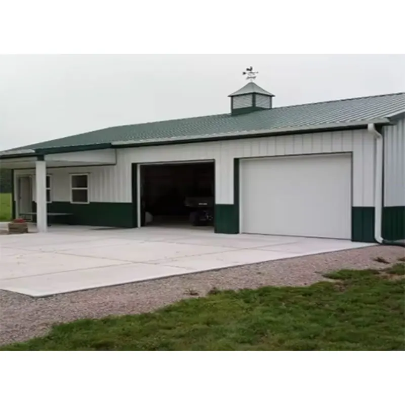 Prefab Carport Shed Construction Industrial Metal Frame Garage For Storage Steel Structure Building