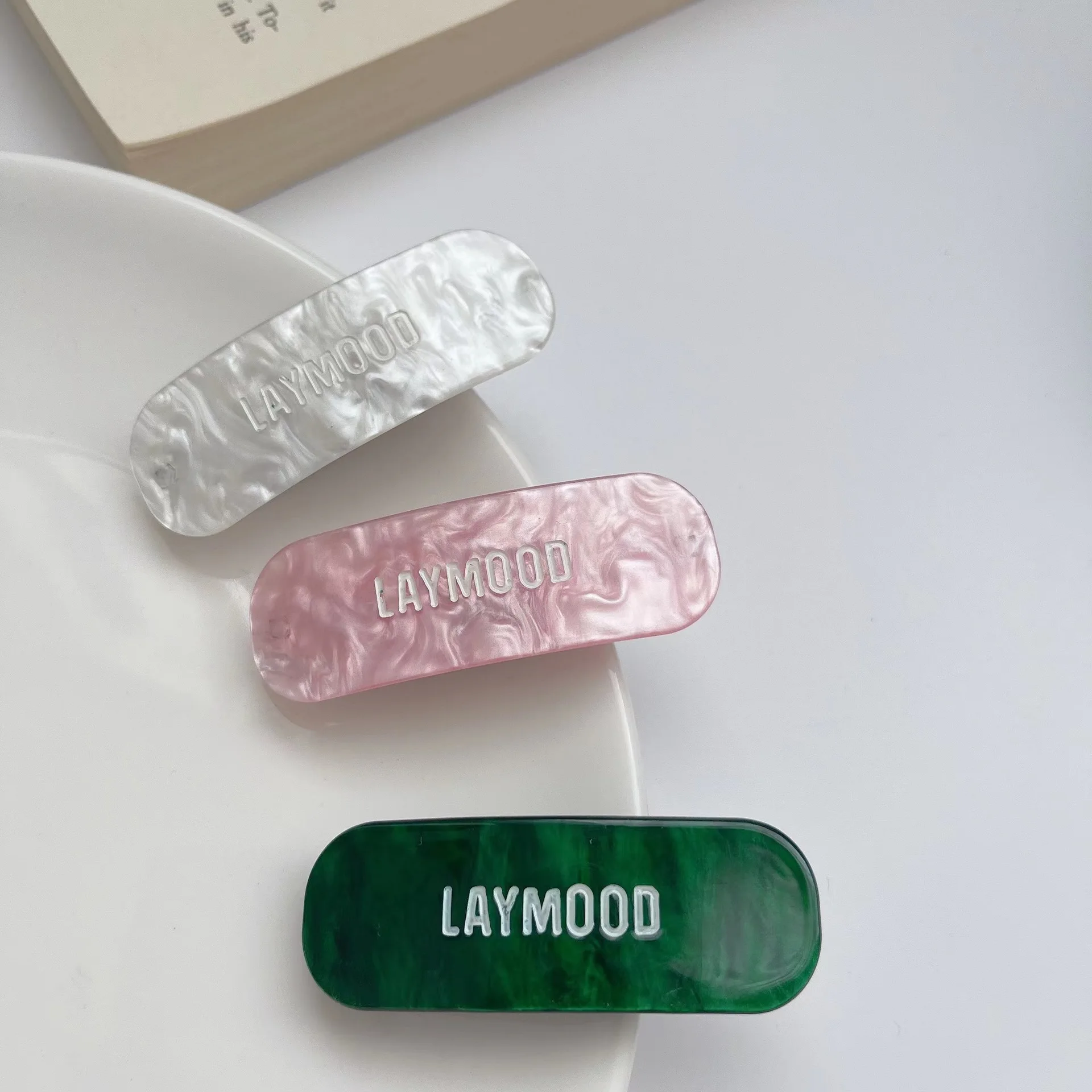 2022 Winter New Acetic Acid Letter Hair Clip INS Oval for Spring Clip