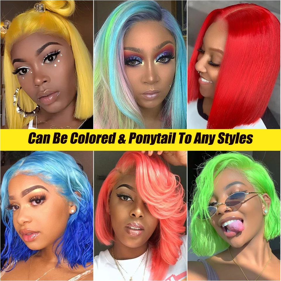 Orange Ginger Short Bob Remy Virgin Brazilian Human Bob Wigs For Women 180% Lace Front Human Hair Wigs Wholesale Vendor