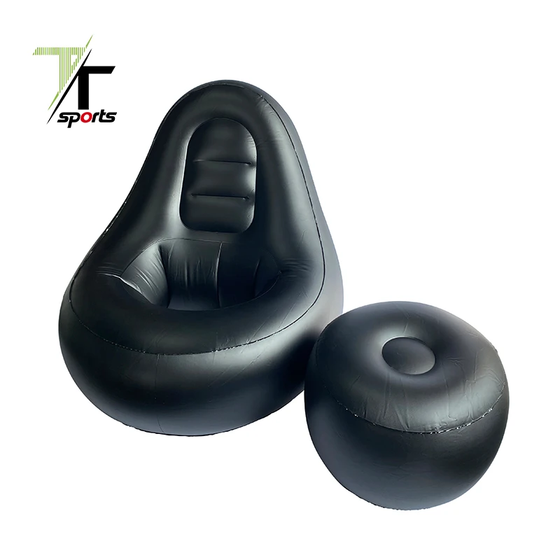 TTSPORTS Folding Lounger Sofa Flocking Lazy Couch Inflatable BBL Lounge Chair with Ottoman for Surgery