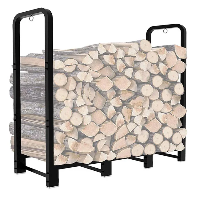 Giant OEM Indoor Or Outdoor Wood 2 Rings Factory Custom Compact Indoor Metal Firewood Rack with Fireplace Tools