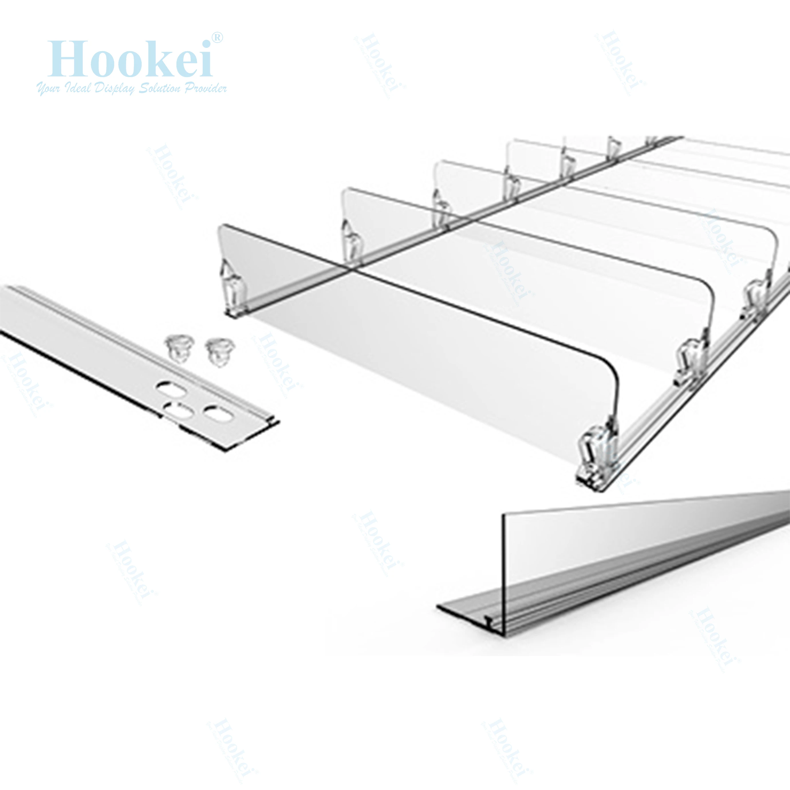 Retail Store Display Supermarket Diy Clear Acrylic Shelf Dividers for Supermarket