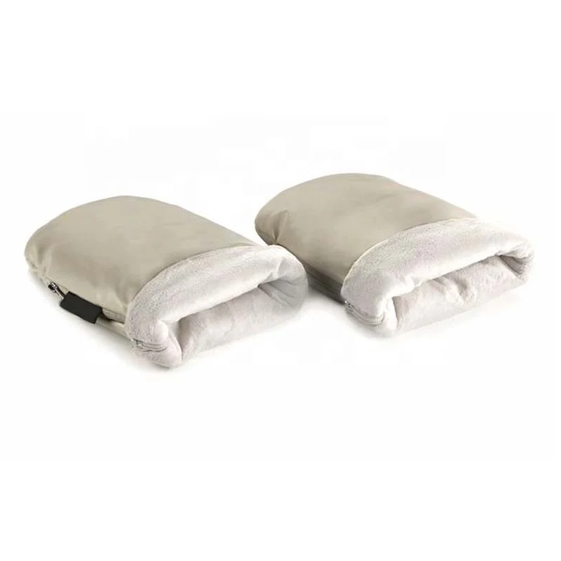Customizable Warm Stroller Accessories for Baby Stroller Hand Warmer Mitten Adult Universal PU Beige  Windproof Gloves