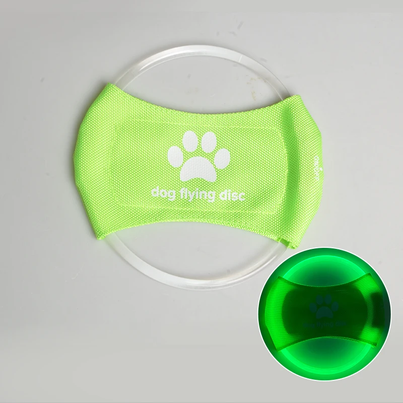 USB rechargeable LED Flying Disc Outdoor Dog Fetch Night Luminous Light Training Pet Toys