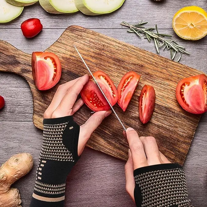 Professional Unisex Nylon Copper Wrist Brace for Sprains Copper Wrist Sleeve Wristband