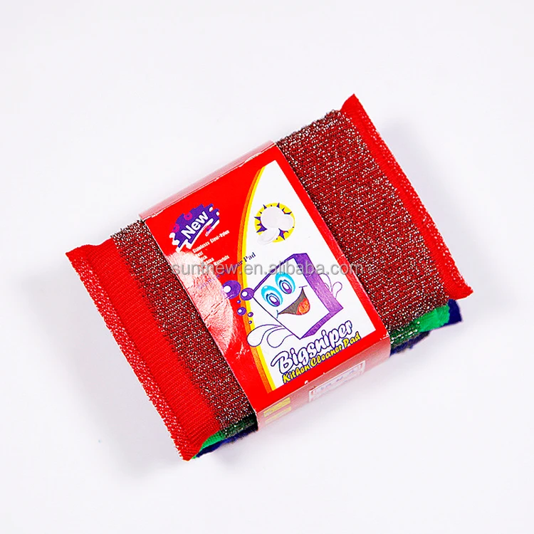 Hot-sale Stainless Steel Wire Mesh Sponge Scrubber For Dishes Non-Scratch Heavy Duty Kitchen Cleaning Metal Sponge