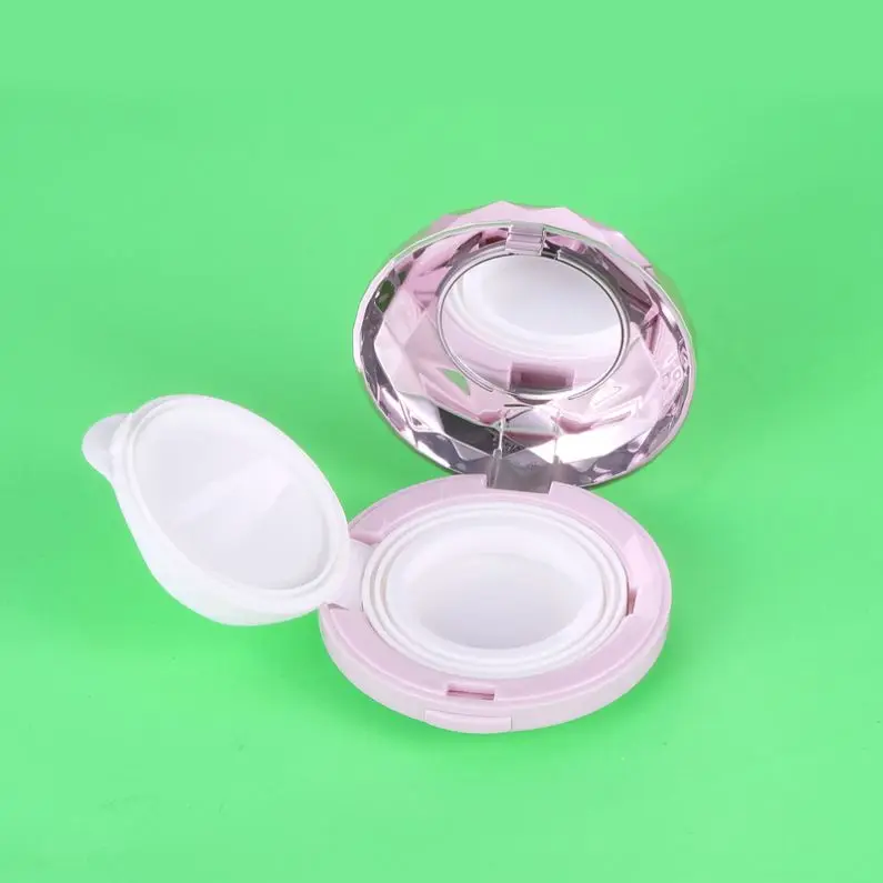 15G Round Empty Rose Gold Cosmetic Cream Air Cushion Bb Foundation Case With Mirror