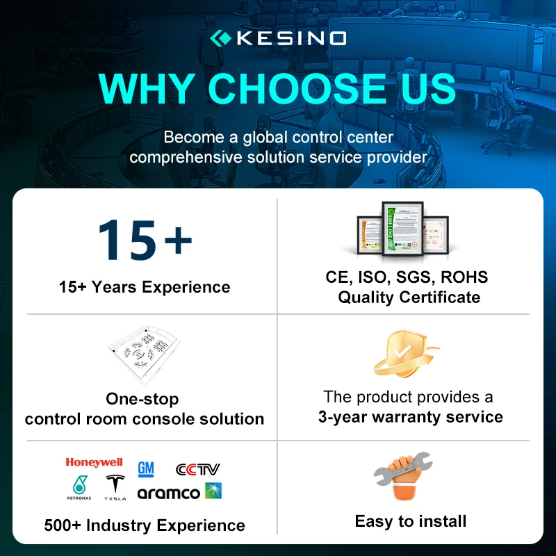 Kesino Future Smart City Technology Metal Animal Husbandry Automation Control Console Command Center Desk With Storage Feature
