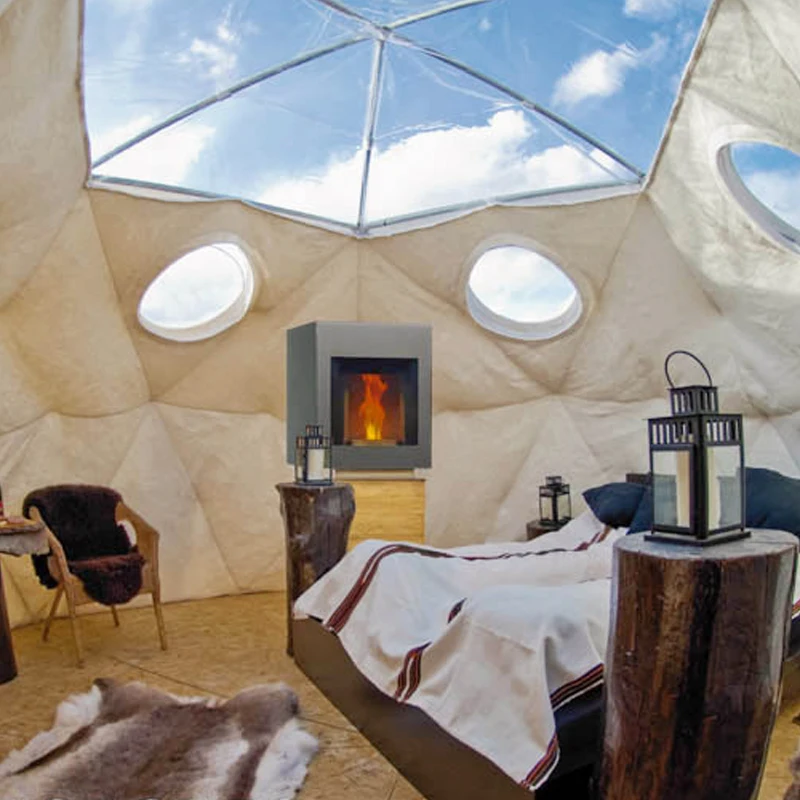 Outdoor Summer Round Shelter PVC Geodesic Dome Camping Tent Garden Igloo