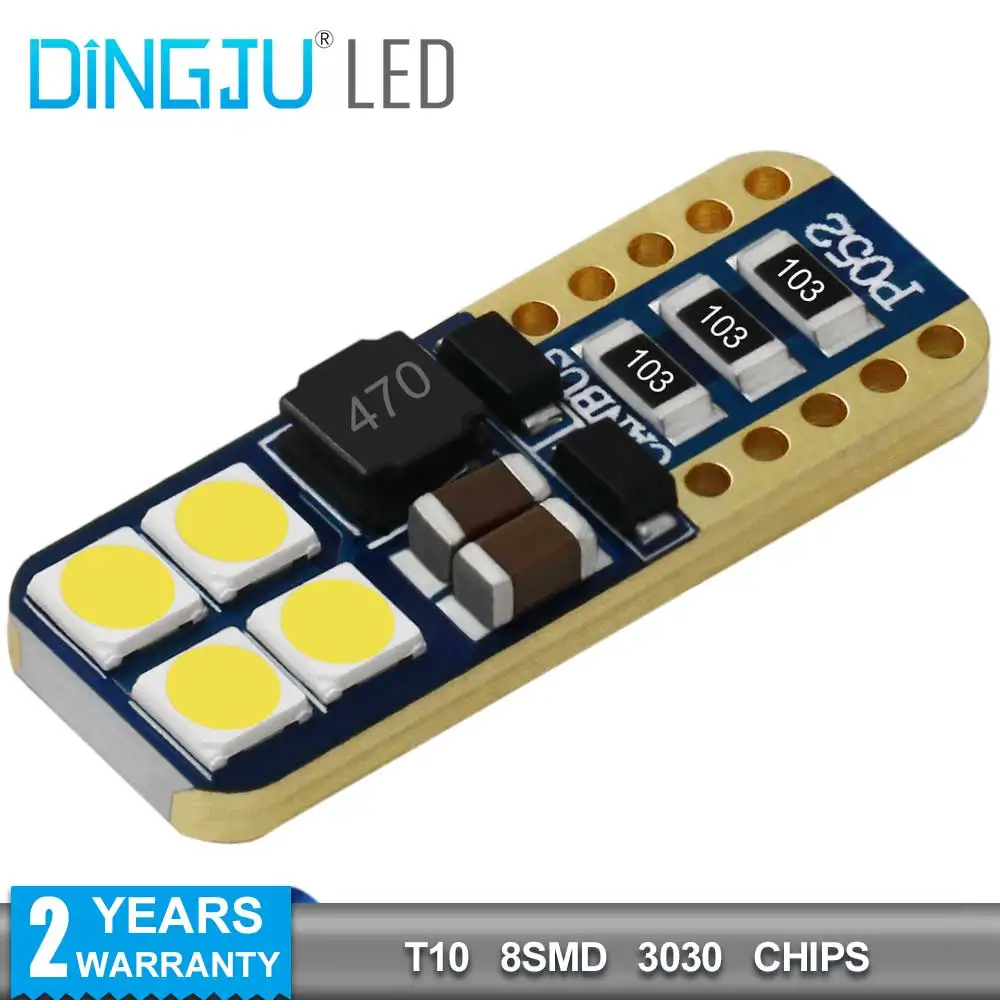 Суперъяркая купольная лампа W5w 194 501 светодиодная Canbus 7254K 10-30 в 2 Вт T10 3030 8SMD лампы для автомобильных приборов чтения DJ014