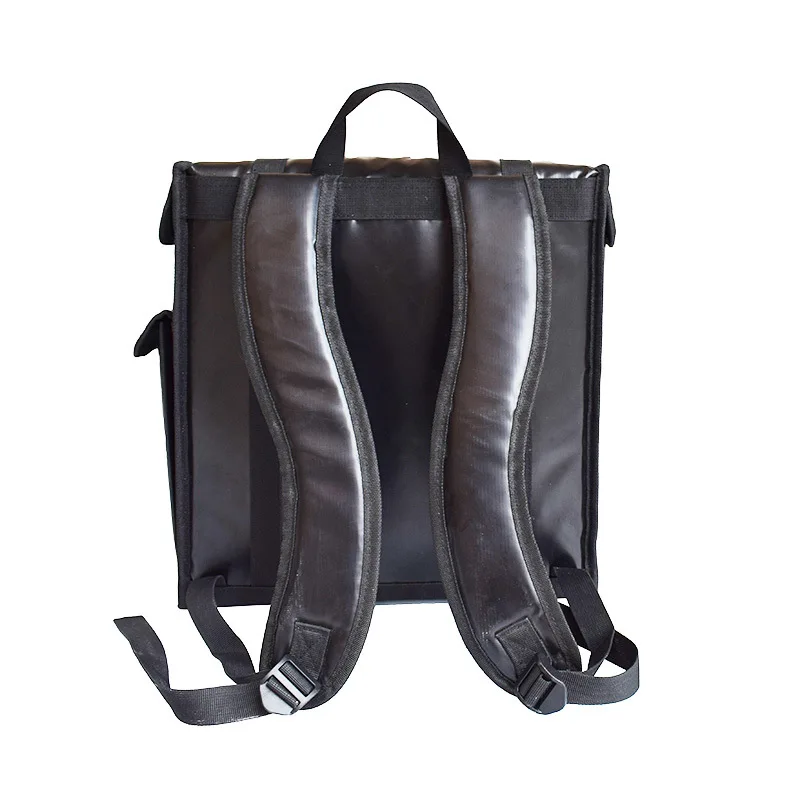
New style black waterproof durable food delivery backpack outdoor picnic Insulated thermal bag thick delivery cooler bag 